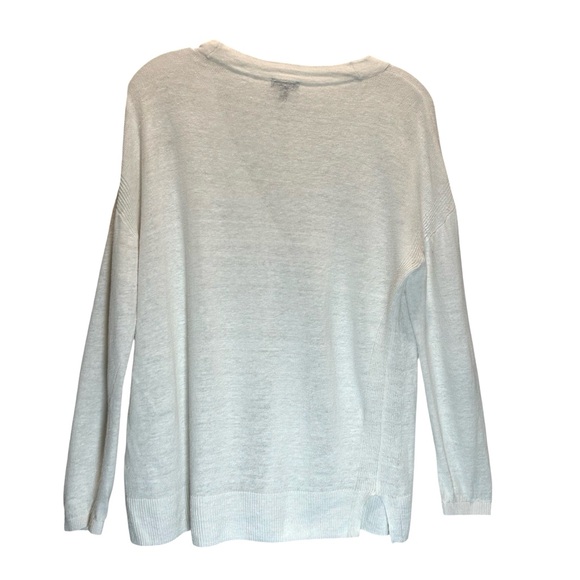 Talbots White Linen Button-Up Cardigan - Medium - Lightweight, Breezy, Feminine - Picture 2 of 7